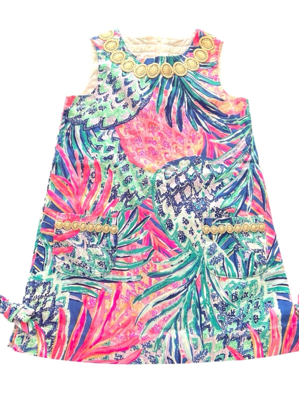 Lilly Pulitzer Gypset Paradise Pineapple Shift Dress Size 5 girls